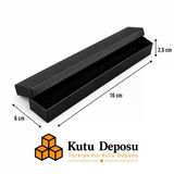6x16x2,5 cm Tam Kapaklı Kolye ve Tesbih Kutusu - Siyah (DEMONTE) (50 ADET)