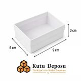 6x9x3 cm Asetat Kapaklı Takı Kutusu-Beyaz (DEMONTE) (50 ADET)