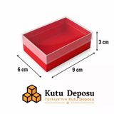 6x9x3 cm Asetat Kapaklı Takı Kutusu-Kırmızı (DEMONTE) (50 ADET)