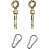 7-24 AVM Salıncak Hamak Box Torbası Yoga Asma Aparatı Tavan Salıncağı 2 Adet Çelik Dubel (10 mm) +2 Adet Karabina(8mm) - 1 Çift