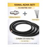 7.5 Metre Yaylı Gider Açma Teli 3x2.5 Mt Matkap Aparatlı Lavabo & Mutfak Gider Açıcı