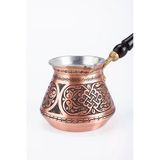 7-8 Kişilik Özel Üretim Gaziantep Bakır El Ağır İşlemeli Türk Kahve Cezve 1.Sınıf (1Mm Kalınlık)