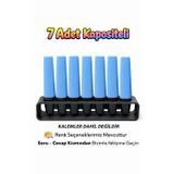 7 Adet Kapasiteli Masaüstü Kalem & Fosforlu Kalem Standı | Çok Amaçlı Organizer | Pastel & Standart