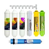 7 Aşamalı Su Arıtma Cihazı Filtre Seti | Inline Filtre + Ro Membran + Mineral Filtre | Kapalı Kasa Uyumlu Tam Set - 7Li