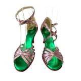 7 bantlı yeni model salsa baçata latin dansları 6 cm kadeh topuklu dans ve salon ayakkabısı PEMBE (EU Ayakkabı Beden Sistemi, Yetişkin, Sayısal, Orta, 39)