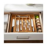 7 Bölmeli Bambu Kaşıklık – Antibakteriyel Çekmece Içi Düzenleyici Organizer | Doğal Ahşap, Şık ve Dayanıklı Tasarım - 0,10 kg