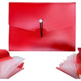 7 Bölmeli Körüklü Dosya Lastikli 25*35CM - Kırmızı