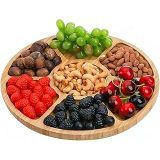 7 Bölmeli Servis Tabağı, 12" Bambu Parti Meze Tepsisi, Atıştırmalıklar, Meyveler, Sebzeler Için 7 Bölmeli Yemek Tabağı, Partiler, Tatiller, Aile Yemekleri Için Mükemmel