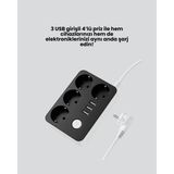 7 Cihazı Aynı Anda Destekleyen 3 USB Portlu 4’lü Priz ( Lisinya )