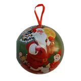 7 Cm Noel Baba Motifli Lüks Metal Ağaç Süsü İçine Hediye Konulabilr Top