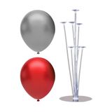 7 Çubuklu Balon Standı + 40 adet balon ( Kırmızı, Gümüş )