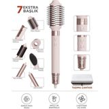 7 In 1 Hava Üflemeli Saç Şekillendirici Airwrap Compact Saç Kurutma Fön Makinesi - Pembe