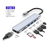 7 İn 1 Type C To Hdmı 4k 30hz Kablo Sd/ Tf Kart Okuyucu Usb3 0 2xusb2 0 Pd 87w Çevirici