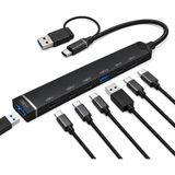 7 In 1 USB Type-C ve Usb-A Çoklayıcı Hub ADS-810, 5 Usb-C 2.0, USB 3.0 ve USB 2.0 Portlu Docking Station, Type-C USB Çeviricili, Tak Çalıştır | Ads-81