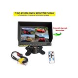 7 İnç 4'e Bölünen Monitör Ekran 4 Kamerayı Aynı Anda Gösterir