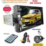 7 Inç Dokunmatik Double Teyp + 8 LED Gece Görüş Geri Vites Kamera Ikisi Bir Arada