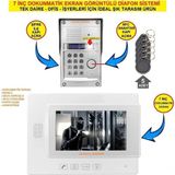 7 Inç Dokunmatik Ekranlı Görüntülü Diafon Sistemi (Tek Daire Içindir Şifre + Kartlı Geçiş Özelliklidir)