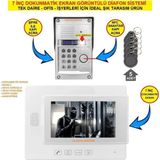 7 Inç Görüntülü Diafon Sistemi ( Dokunmatik Ekran-Tek Daire Içindir Şifre + Kartlı Geçiş Özellikli)