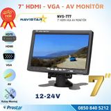 7 İnç Hdmı / Vga / Av Çok Amaçlı Araç Ve Taşıt Monitörü Üç Giriş, Her Cihaza Uyumlu 12-24V
