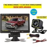 7 Inç Renkli Ekran + 12 LED Gece Görüş Geri Vites Kamera Yüksek Işık Özelliklidir.