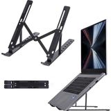 7 Kademeli Ayarlanabilir Laptop Bilgisayar Standı Kolay Kullanışlı Diz Üstü Bilgisayar Standı - Siyah - Siyah