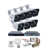 7 Kameralı Güvenlik Kamerası Seti - 5Mp Sony Seculensli 1080P Full Hd Ahd, 6 Atom Led, Gece Görüşlü, Ip66 Su Geçirmez, Plastik Kasa