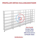 7 Katlı 5'Li Galvaniz Çelik Raf - Depo, Arşiv, Kiler, Dosya, Market Rafı 59X75 Cm 200 Cm 1.00 Mm
