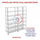 7 Katlı Duble Galvaniz Çelik Raf - Depo, Arşiv, Kiler, Dosya, Market Rafı 43X60 Cm 200 Cm 1.00 Mm