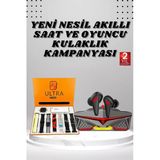 7 Kordonlu Akıllı Saat Ve Oyuncu Kulaklığı Bluetooth Bağlantılı Android Ve İos Uyumlu Mir89837605