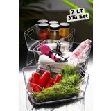 7 Lt Clear Buzdolabı & Dolap Içi Düzenleyici Organizer 3 Adet 30,5X21,5X12,5 cm