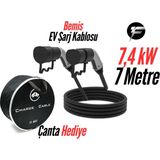 7 Metre Uzunluğunda Bemis Elektrikli Araç Şarj Kablosu 7,4 kW Monofaze AC Uyumlu