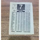 7 Nisan 1995 Cuma Hicret Takvimi Yaprağı (Sahafiye Kitap)