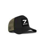 7 Numara Logolu Cordura Siyah-Haki Trucker Şapka