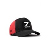 7 Numara Logolu Cordura Siyah-Kırmızı Trucker Şapka