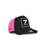 7 Numara Logolu Cordura Siyah-Pembe Trucker Şapka