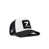 7 Numara Logolu Siyah-Beyaz Trucker Şapka