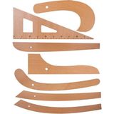 7 Parça Ahşap Riga Takımı, Cetvel 3 Mm, Çok Amaçlı Set - Seçenek 1