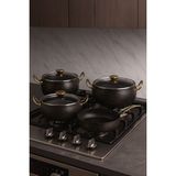 7 Parça Granada Granit Tencere ve Tava Seti – 20 cm 2.5l, 24 cm 4.5l, 26 cm Basık 3l, 26 cm Tava