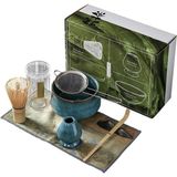 7 Parça Japon Matcha Çayı Seti - El Yapımı Matcha Çırpıcı, Çay Kasesi, Bambu Ölçek ve Diğer Araçlar - Renkli - 1 Adet