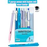 7 Parça Kalem Seti Writech Tükenmez Jel Fosforlu Kalem Seti - Çok Renkli