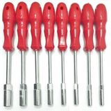 7 Parça Lokma Tornavida Seti 6-7-8-10-12-13-14 No Lokma Uçlara Sahip Chrome Vanadium Çelik'ten - Kırmızı - YOK