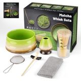 7 Parça Matcha Çay Seti, Geleneksel Bambu ve Seramik Matcha Kiti