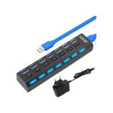 7 Port Usb 3.0 Çoklayıcı Hub Anahtarlı Işıklı Adaptörlü Ic Chipli (533634726)