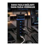 7 Port Usb 3.0 Hub 5Gbps Süper Hızlı Usb Çoklayıcı