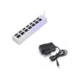 7 Port Usb Hub Çoklayıcı Anahtarlı Switch Işıklı Beyaz Adaptörlü (533634728)