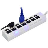 7 Port Usb Hub Çoklayıcı Anahtarlı Switch Işıklı Beyaz