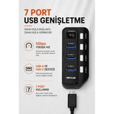 7 Port Usb Hub Usb 3.2 Çoklayıcı 5Gbps Anahtarlı Usb-A Usb-C Adaptörlü | Sy-U332
