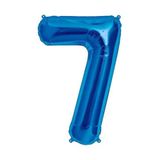 7 Rakam Mavi Folyo Balon 34 İnç 76-82 Cm
