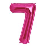 7 Rakamı Pembe 100 cm Folyo Balon