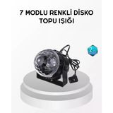 7 Renk Modlu Müzik Sensörlü Disko Topu Led Işıklı Parti Aydınlatması Diğer